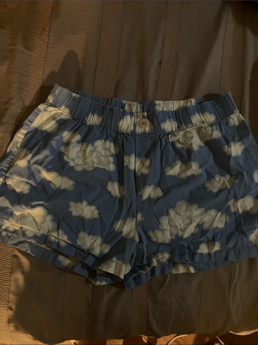 delicates Blue Cloud-Print Sleep Shorts